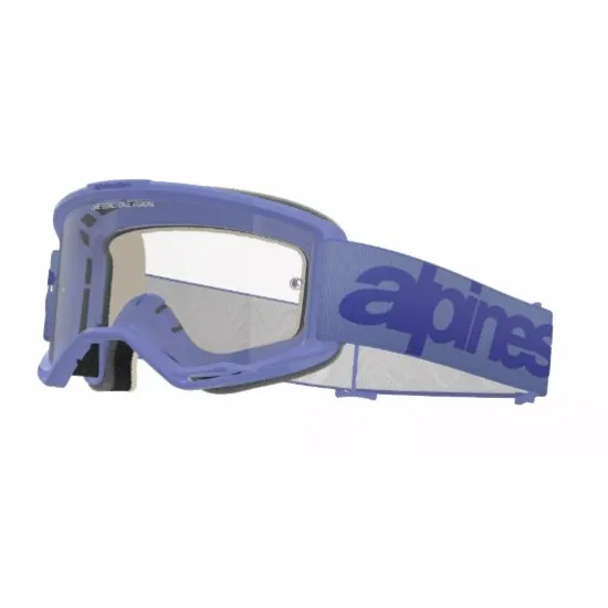 Мотокрос очила ALPINESTARS VISION 5 WORDMARK PURPLE CLEAR – Поликарбонатна плака и вентилационна пяна