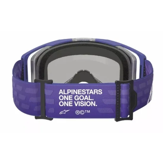 Мотокрос очила ALPINESTARS VISION 8 CORP PURPLE MIRROR-BLUE – Поликарбонатна плака и широк зрителен обхват