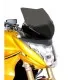 Черна спортна слюда AEROSPORT монтирана на жълта Honda Hornet 600 с видими размери 27x29см и аеродинамичен дизайн