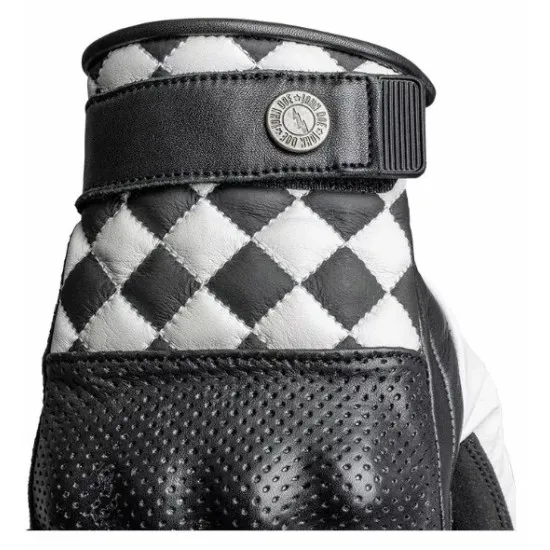 Кожени ръкавици John Doe Tracker Race Leather White/Black – мото ръкавици от естествена кожа с протектори