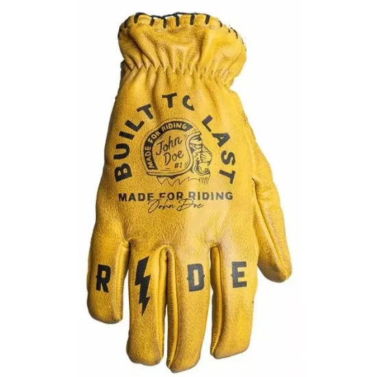 Кожени ръкавици John Doe Coyote Leather Yellow/Black – ръчно изработени мото ръкавици от естествена кожа