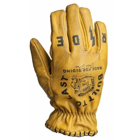 Кожени ръкавици John Doe Coyote Leather Yellow/Black – ръчно изработени мото ръкавици от естествена кожа