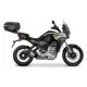 Сив Moto Guzzi Stelvio 1000 със странични куфари SHAD в различни конфигурации - само заден куфар, с два странични куфара и пълен комплект от три куфара