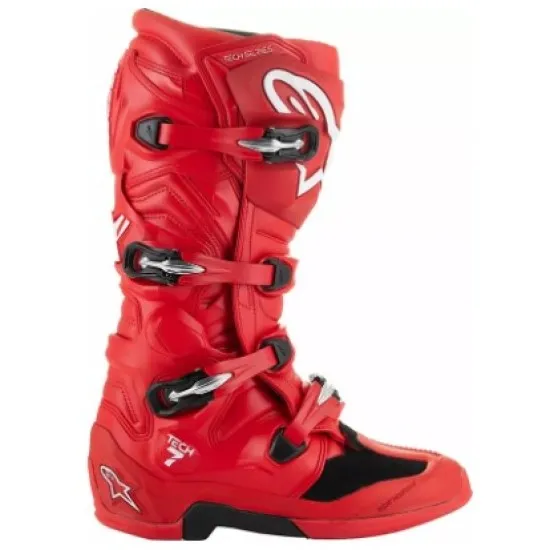 ALPINESTARS TECH 7 BRIGHT RED C25 – мотокрос ботуши с висока защита и стил