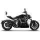 Черна пасажерска облегалка SHAD монтирана на Ducati Diavel 1262 с черна тапицерия и метална стойка