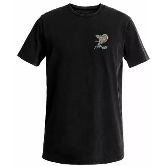 Мото тениска John Doe Snake II Black – черна памучна тениска с лого и змия