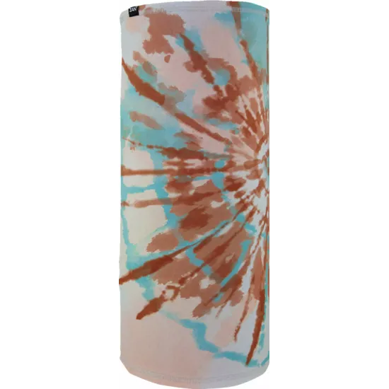Мултифункционална кърпа SPORTFLEX с tie-dye дизайн в кафяви и сини тонове върху бял фон