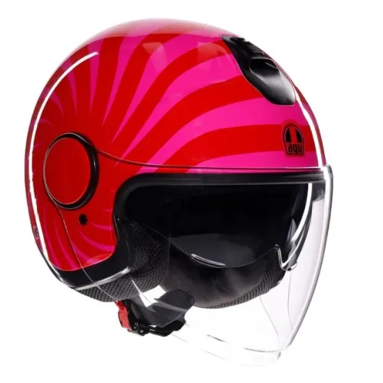Каска AGV ETERES TROPEA RED/PINK - отворена каска за градско каране