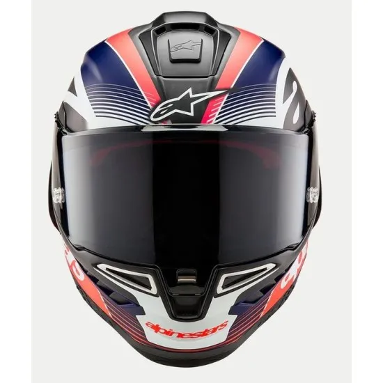 Каска ALPINESTARS Supertech R10 Team Black/Carb/Blue/White – карбонова FIM каска с два визьора