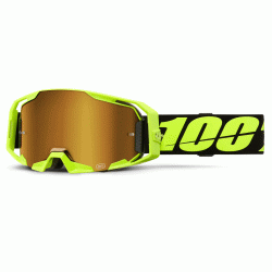 Мотокрос очила 100%  ARmatic NEON YELLOW TRUE GOLD 