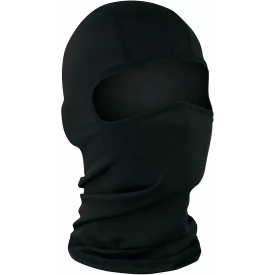 Черна мото боне-маска ZANheadgear от еластичен полиестер с отвор за очи и покритие на цялото лице и врат
