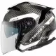 Скутер каска Premier JT5 Carbon MA 8 BLACK/WHITE – карбонова каска с двойни визьори и Bluetooth поддръжка