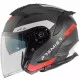 Скутер каска Premier JT5 Carbon MA BLACK/RED – карбонова каска с двоен визьор и вентилация