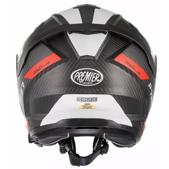Скутер каска Premier JT5 Carbon MA BLACK/RED – карбонова каска с двоен визьор и вентилация