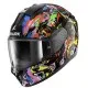 SHARK RIDILL 2 RAGING BEAST Black Violet Yellow – мото каска с интегрирани очила и агресивна графика