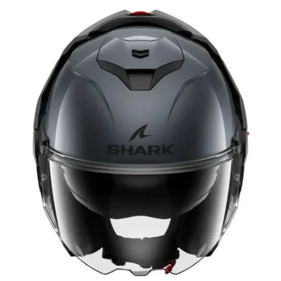 SHARK OXO BLANK Gun Metal – модуларна каска с Flip-back и слънчев визьор