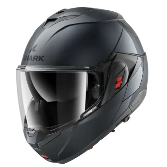 SHARK OXO BLANK Gun Metal – модуларна каска с Flip-back и слънчев визьор