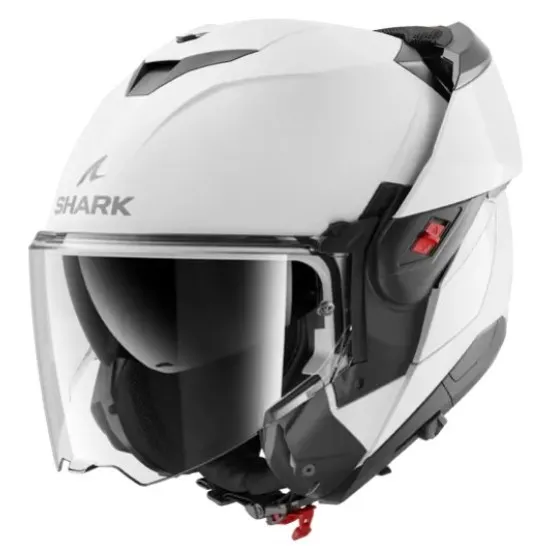 Модуларна каска SHARK OXO BLANK Pearly White – елегантен дизайн, сигурност и иновации