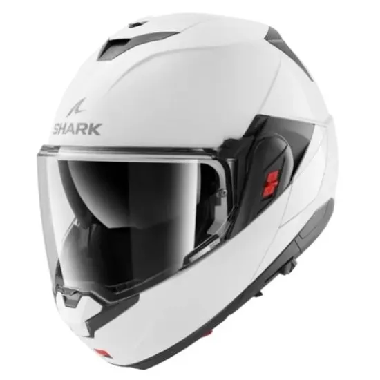 Модуларна каска SHARK OXO BLANK Pearly White – елегантен дизайн, сигурност и иновации