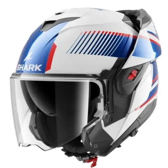 Модуларна каска SHARK OXO SIKTER White Chrome Blue – аеродинамичен дизайн и максимална защита
