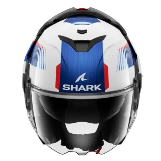 Модуларна каска SHARK OXO SIKTER White Chrome Blue – аеродинамичен дизайн и максимална защита