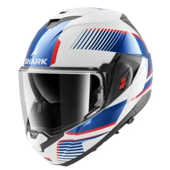 Модуларна каска SHARK OXO SIKTER White Chrome Blue – аеродинамичен дизайн и максимална защита