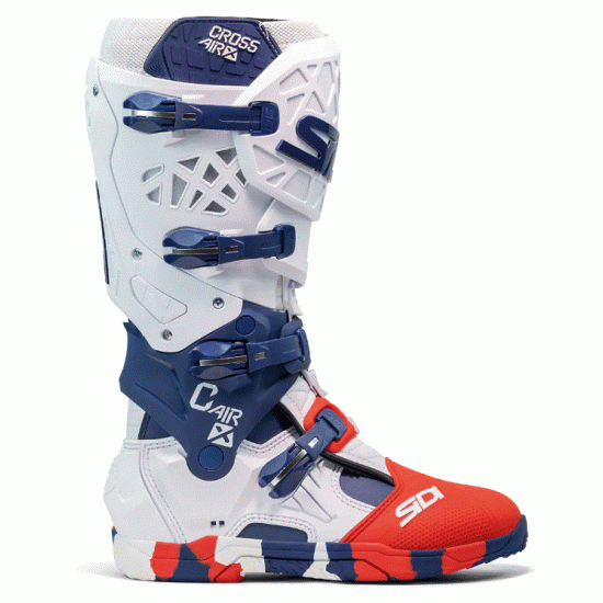SIDI CROSSAIR X WHITE/NAVY/RED – професионални мотокрос ботуши с уникален дизайн