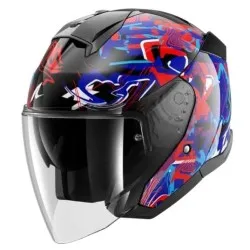 Скутерова каска SHARK SKWAL JET PRANZ Mat Black/Blue/Red