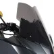 Тъмносива спортна слюда BARRACUDA AEROSPORT монтирана на черен Yamaha T-MAX скутер с жълти огледала и измерения 45x53 см