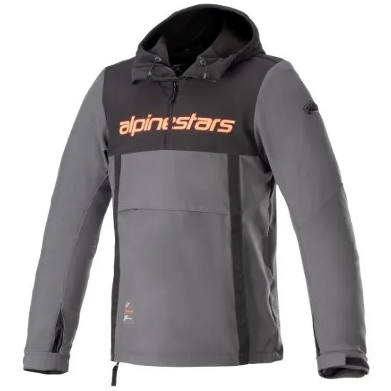 Мото яке Alpinestars Sherpa Hoodie Black/Grey/Fluo Red – ветроустойчиво софтшел яке с протектори