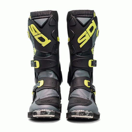 Детски мотокрос ботуши SIDI Flame Grey/Lime – защитни ботуши с TechnoMicro и велур