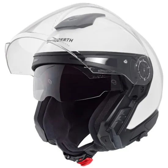 Каска SCHUBERTH J2 GLOSSY WHITE – скутер каска с подвижна брадичка и Bluetooth съвместимост