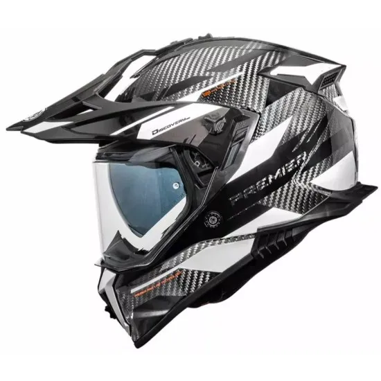 Каска PREMIER DISCOVERY CARBON EA 8 с тъмен визьор и Pinlock защита
