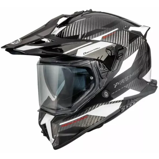 Каска PREMIER DISCOVERY CARBON EA 8 с тъмен визьор и Pinlock защита