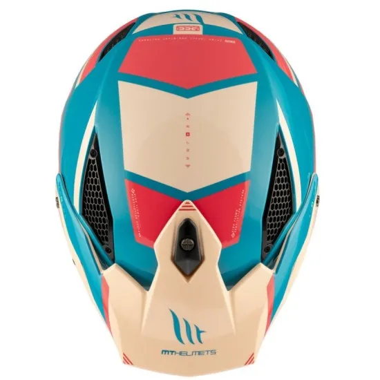 Каска MT DISTRICT SV S ANALOG D7 GLOSS BLUE/BEIJE/ORANGE - Каски за скутер от марка MT