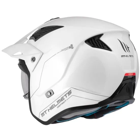 Каска MT DISTRICT SV S SOLID A0 GLOSS WHITE - Каски за скутер от марка MT