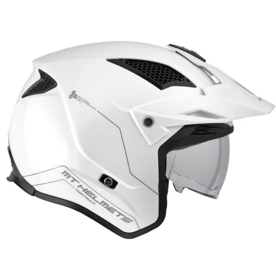Каска MT DISTRICT SV S SOLID A0 GLOSS WHITE - Каски за скутер от марка MT