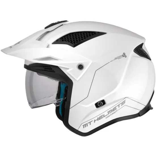 Каска MT DISTRICT SV S SOLID A0 GLOSS WHITE - Каски за скутер от марка MT