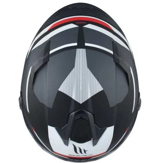 Каска MT TARGO S KAY B2 MATT BLACK/WHITE/RED с антискрач визьор и хипоалергенен интериор