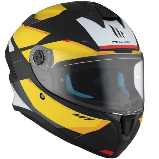 Каска MT TARGO S KAY B3 MATT BLACK/YELLOW с вентилационни отвори и антискрач визьор