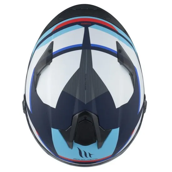 MT TARGO S KAY C7 MATT WHITE/BLUE – каска за мотоциклет с висока безопасност