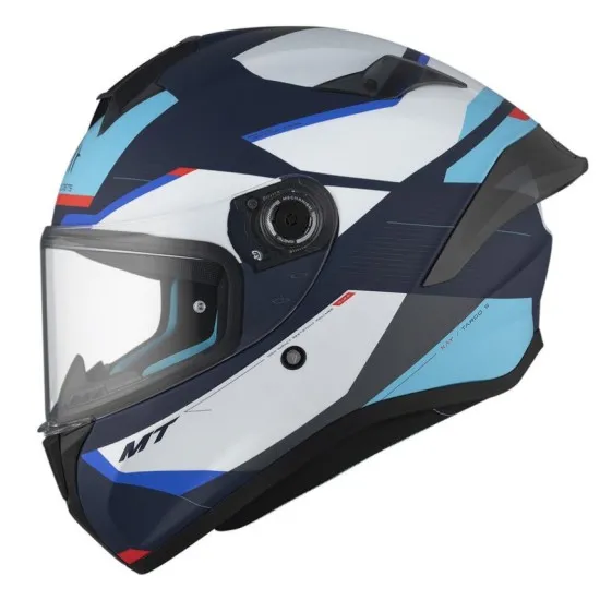 MT TARGO S KAY C7 MATT WHITE/BLUE – каска за мотоциклет с висока безопасност