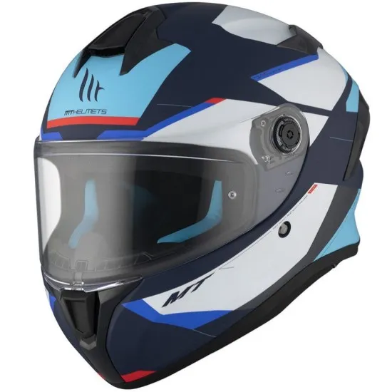MT TARGO S KAY C7 MATT WHITE/BLUE – каска за мотоциклет с висока безопасност