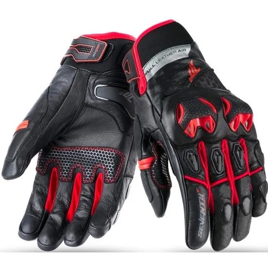 Кожени зимни ръкавици 70 DEGREES WINTER NAKED BLACK/RED