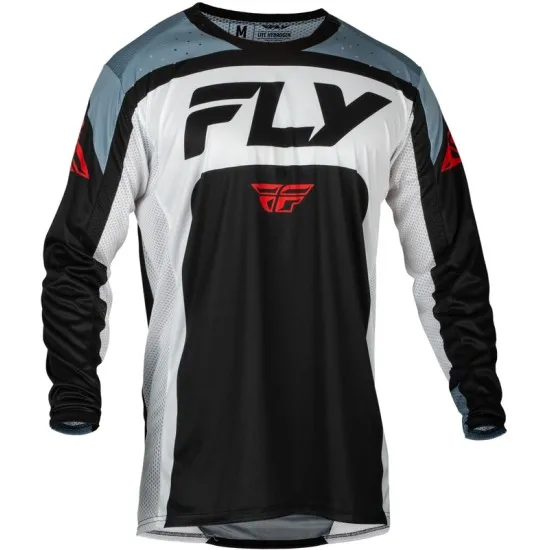 Мотокрос блуза FLY RACING Lite- Black/White/Denim Grey - Мотокрос джърси от марка Fly Racing