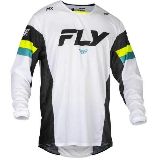 Мотокрос блуза FLY RACING Kinetic Prix- White/Black/Hi-Vis - Мотокрос джърси от марка Fly Racing
