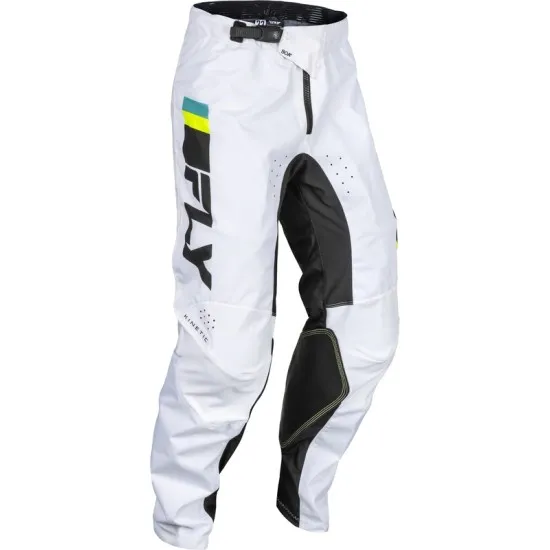 Мотокрос брич FLY RACING Kinetic Prix-White/Black/Hi-Vis - Мотокрос брич от марка Fly Racing
