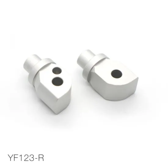 Два сребристи CNC алуминиеви адаптера BARRACUDA YF123-R с матова анодизирана повърхност и специални крепежни отвори