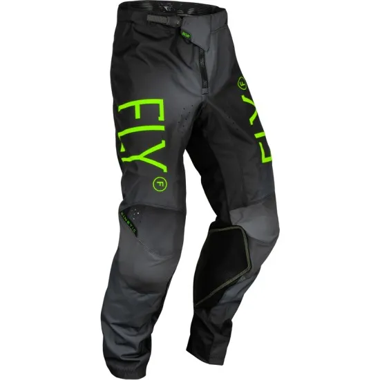 Детски мотокрос брич FLY RACING Kinetic Prodigy-Charcoal/Neon Green/True Blue - Детски брич панталони от марка Fly Racing