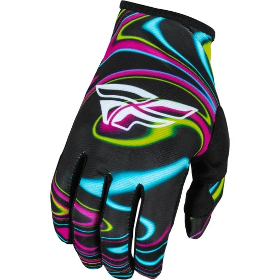 Детски мотокрос ръкавици FLY RACING Lite Warped Black/Pink/Electric Blue